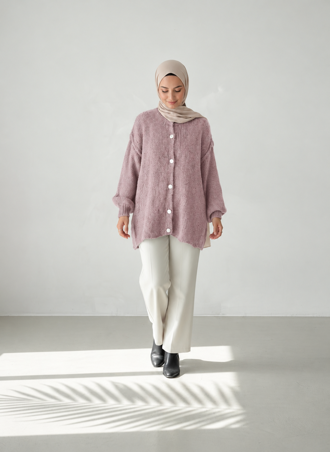 Raha Cardigan Short - Dusty Rose