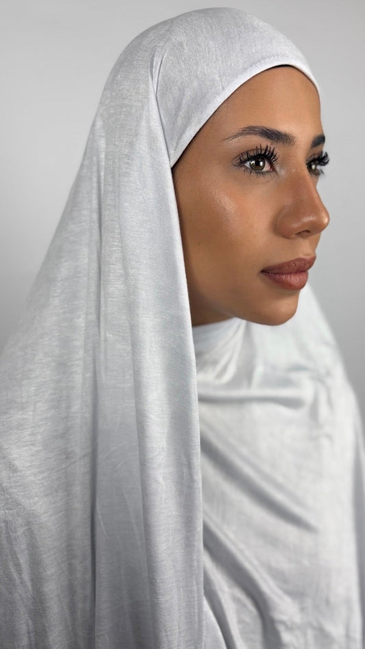 Bambus Premium Jersey Hijab - Weiß