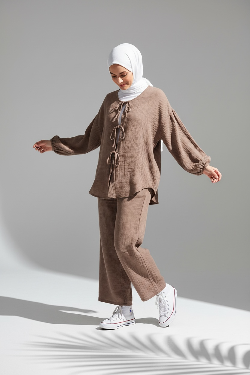 Alia Musselin Set - Taupe