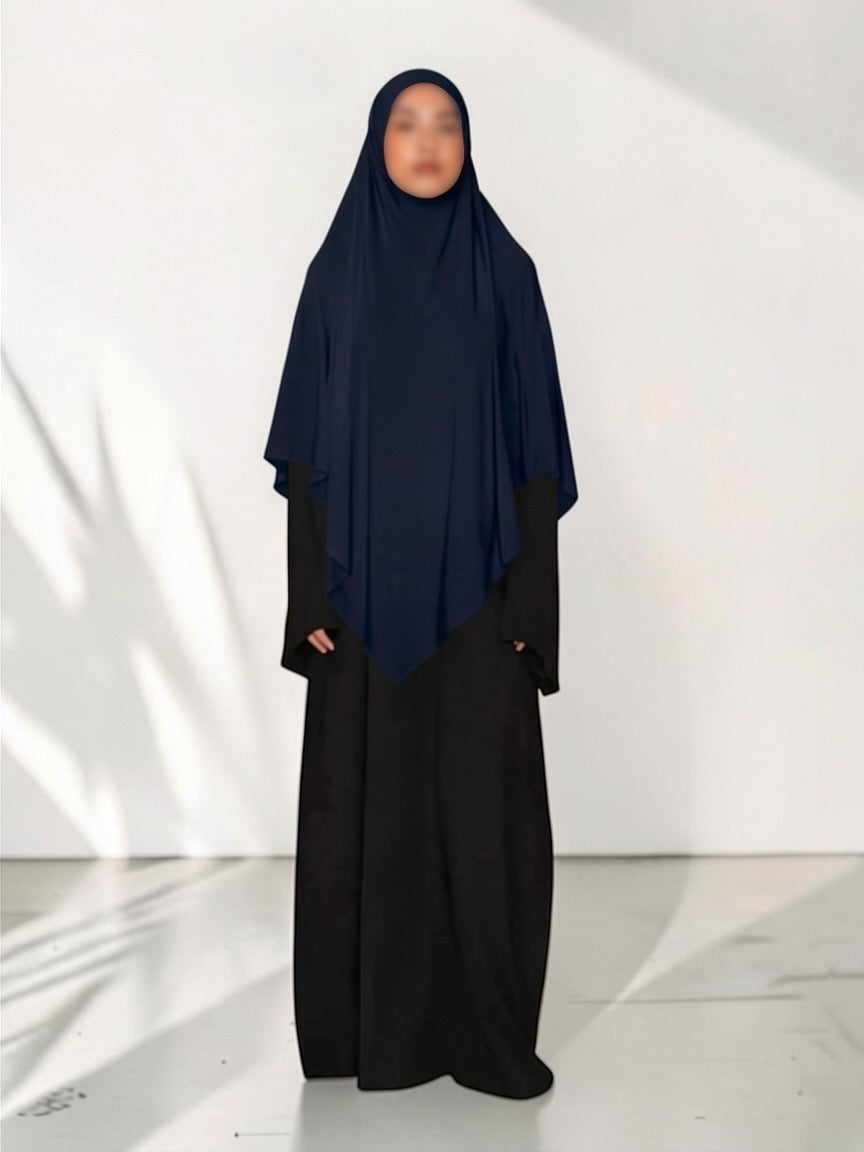 🌿Bamboo Khimar Midi - Navy