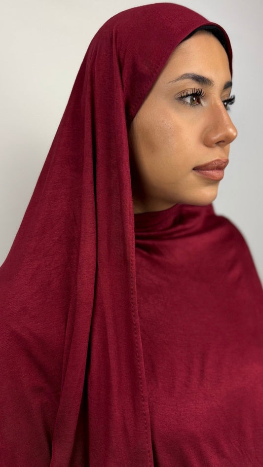 Bambus Premium Jersey Hijab - Bordeaux Rot