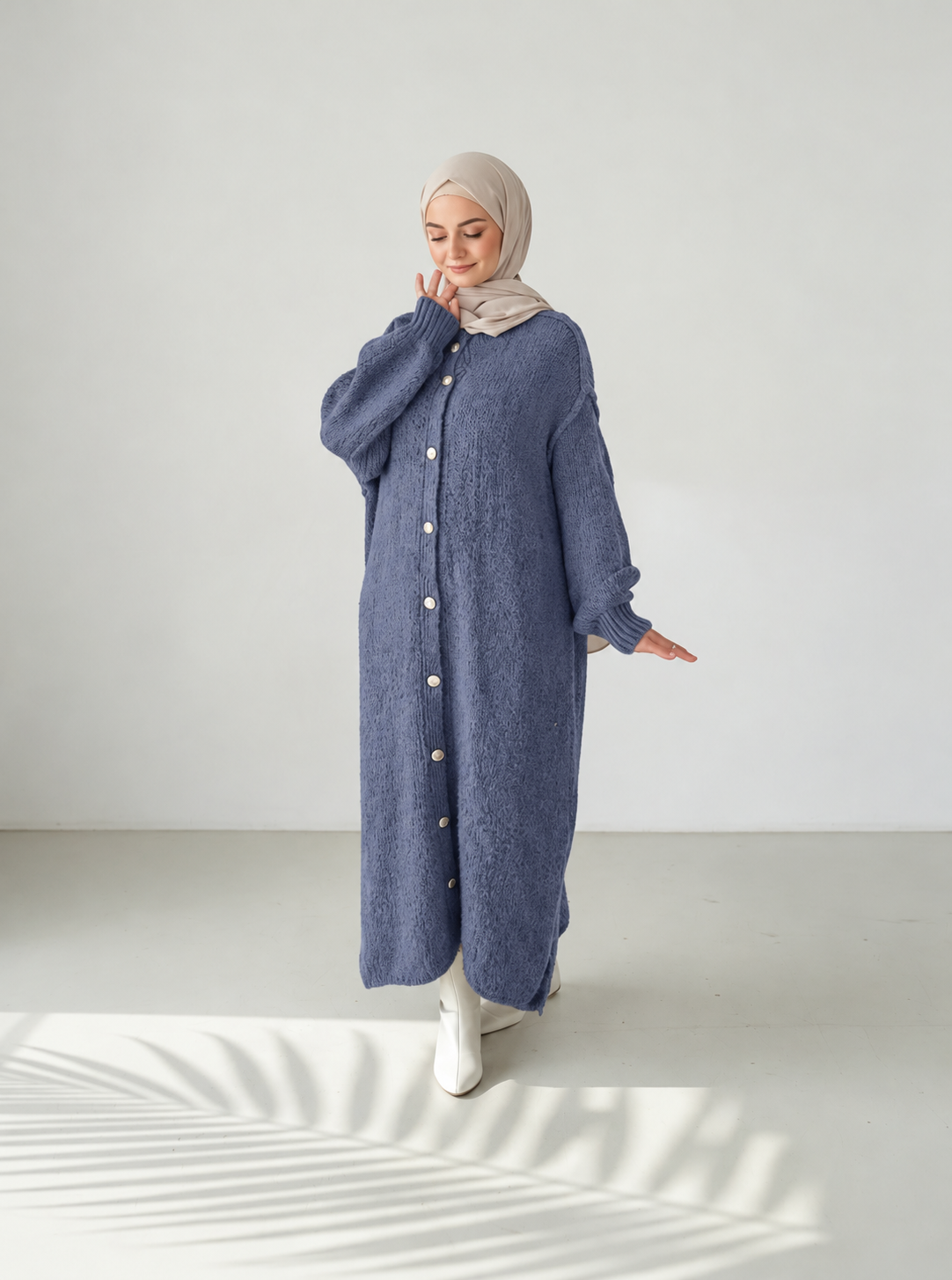 Raha Cardigan Long - Blau