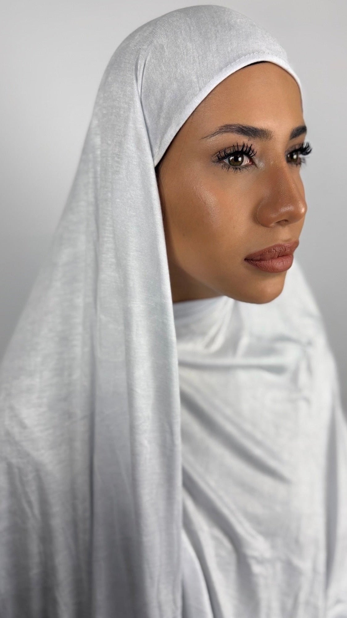 Bambus Touch Premium Jersey Hijab - Weiß