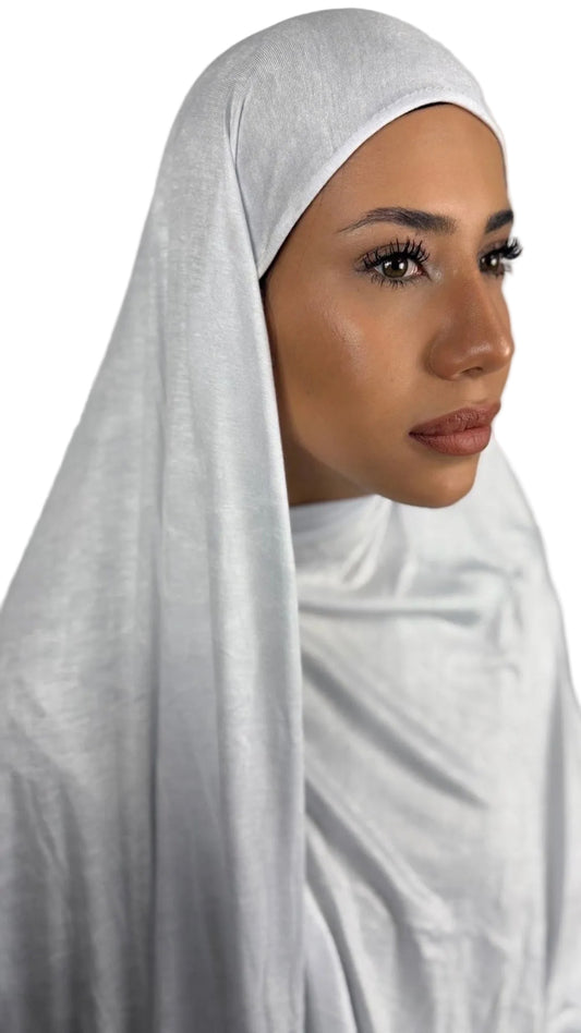 Bambus Touch Premium Jersey Hijab - Weiß