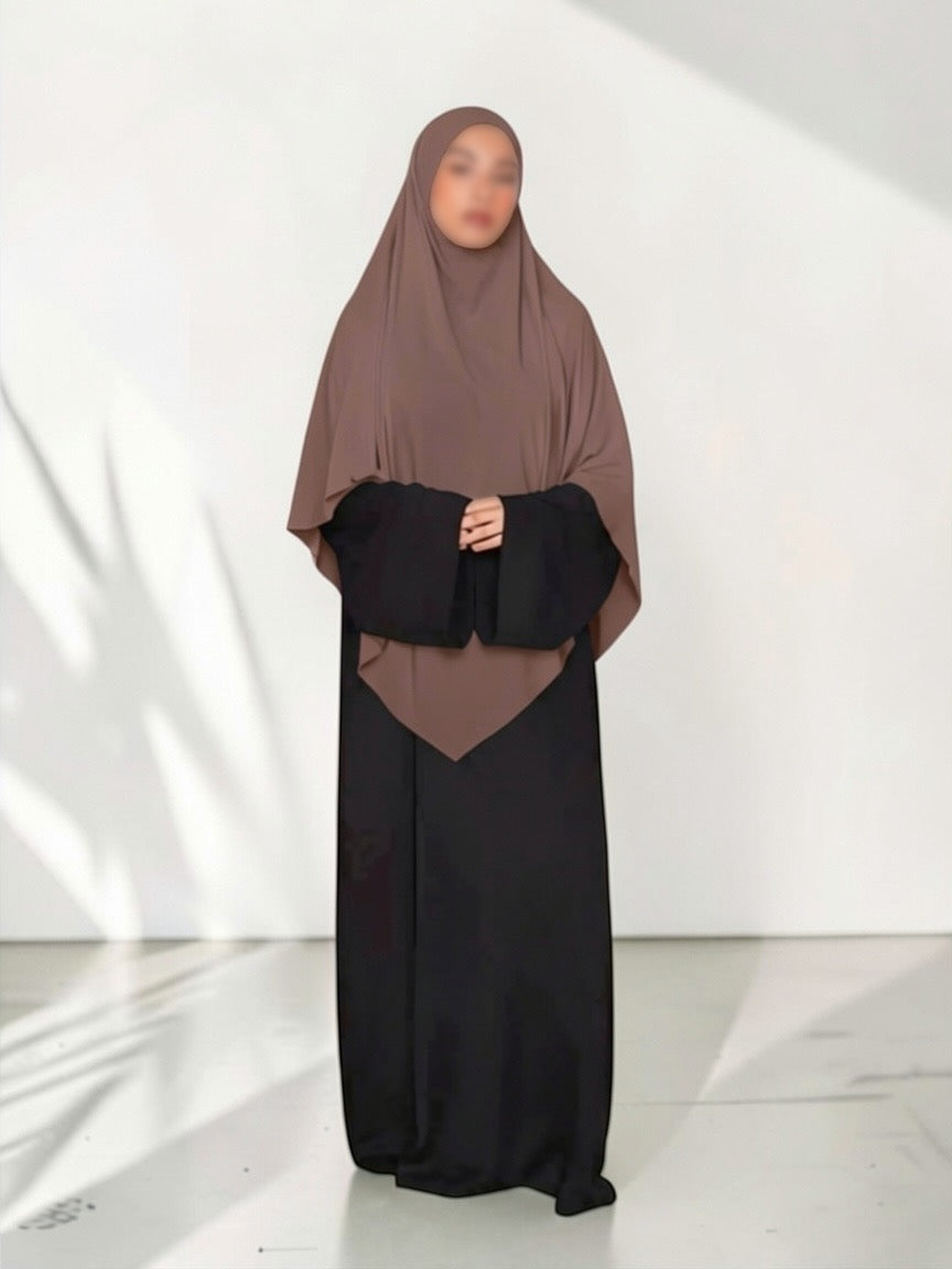 🌿Bamboo Khimar Midi - Mocca