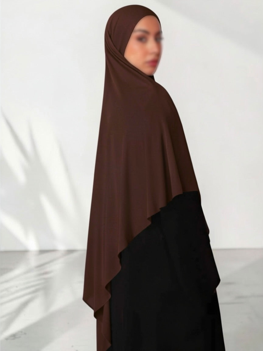 🌿Bamboo Khimar Midi - Coffee