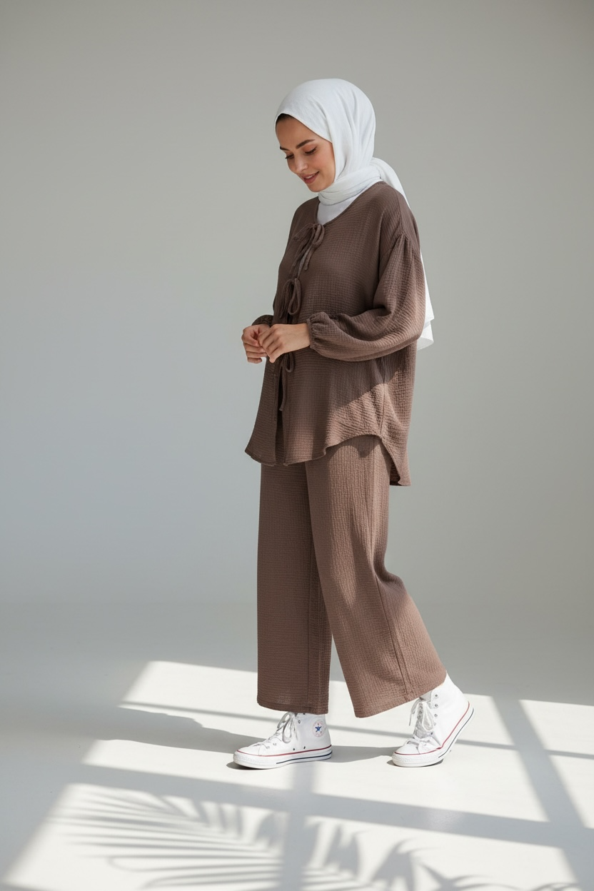 Alia Musselin Set - Taupe