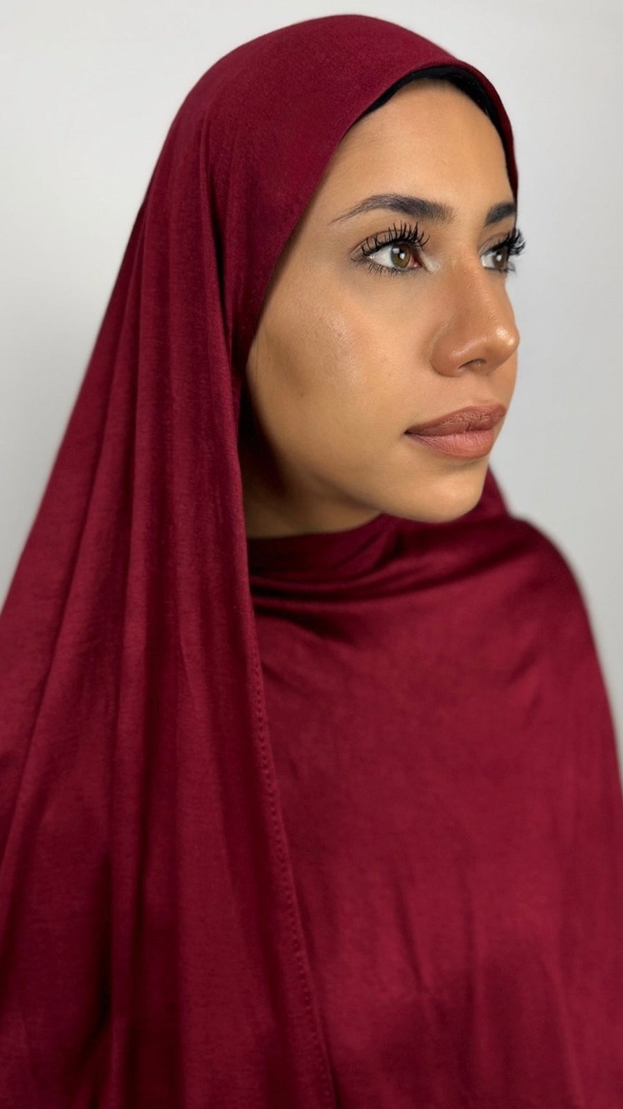 Bambus Touch Premium Jersey Hijab - Bordeaux Rot