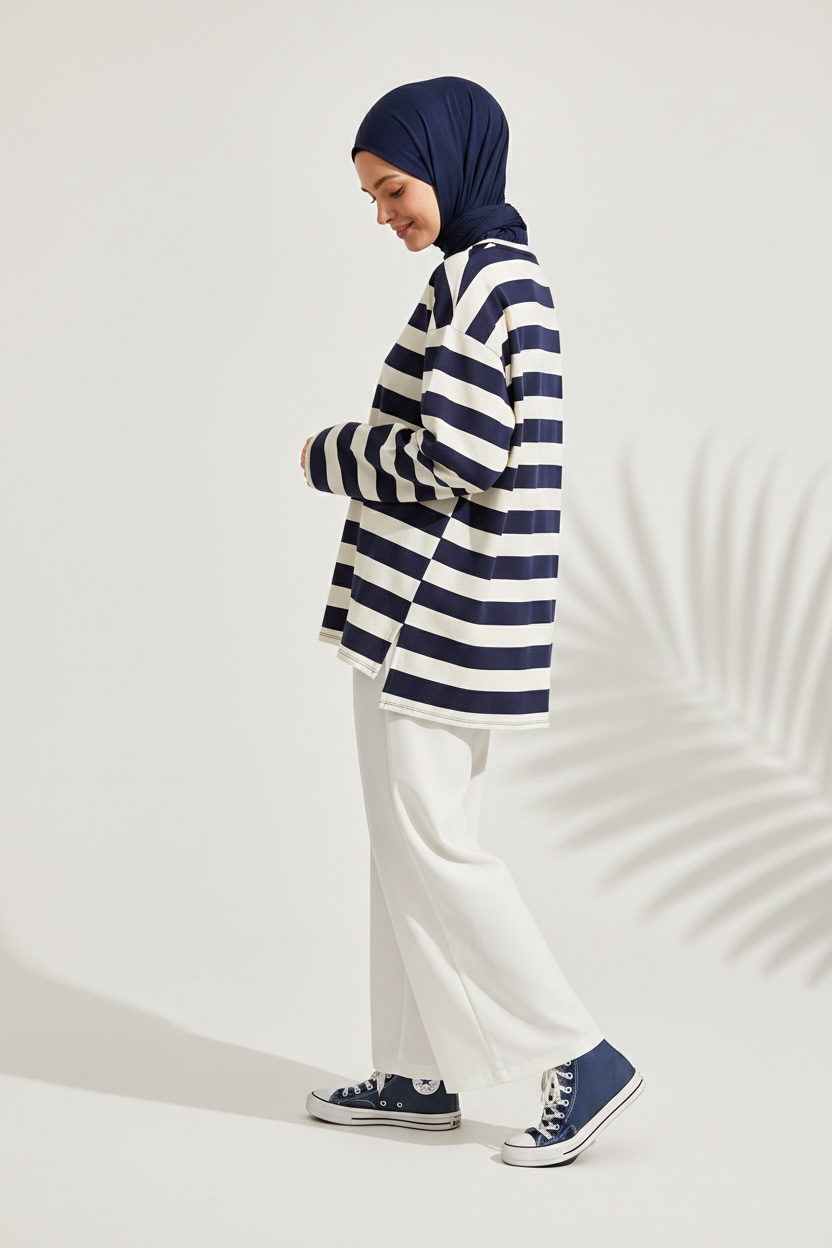 🌿Oberteil Rima - White/Navy