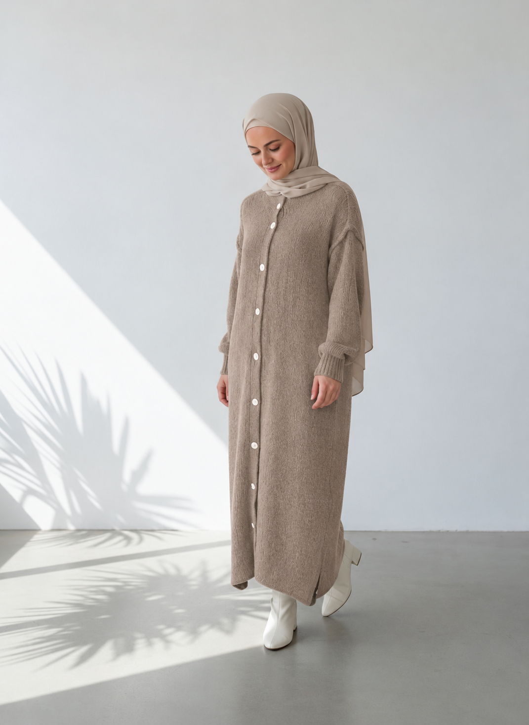 Raha Cardigan Long - Taupe