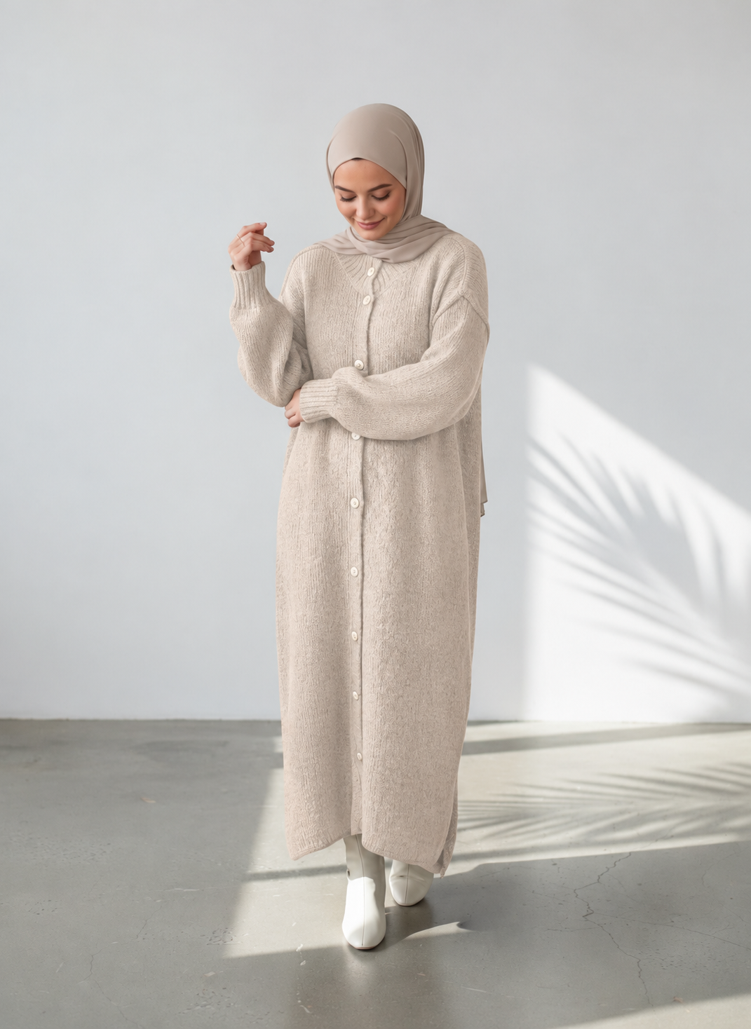 Raha Cardigan Long - Beige
