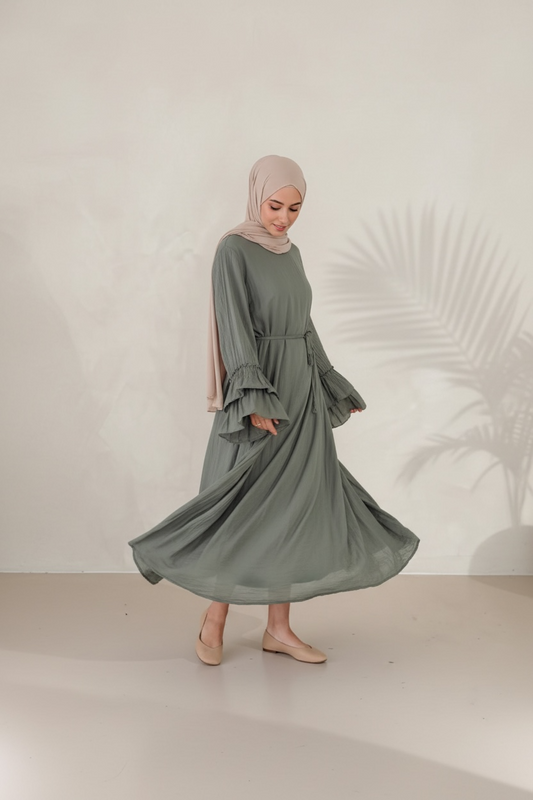🌿Baumwollkleid Amani - Olive