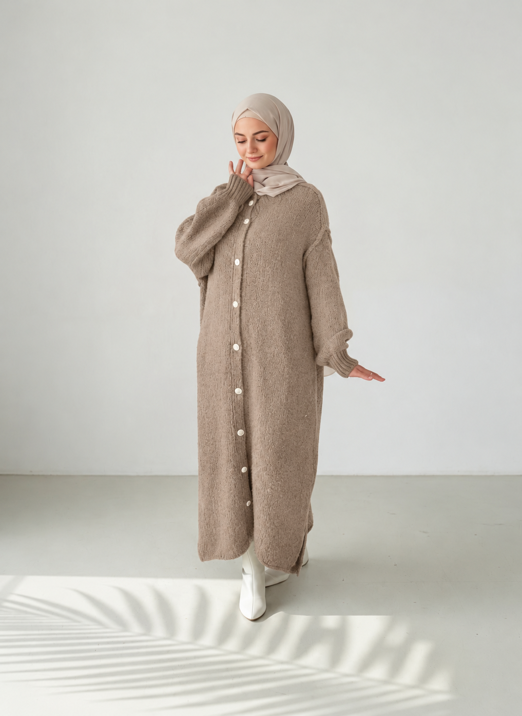 Raha Cardigan Long - Taupe