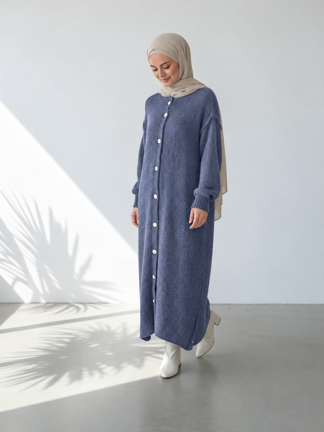 Raha Cardigan Long - Blau