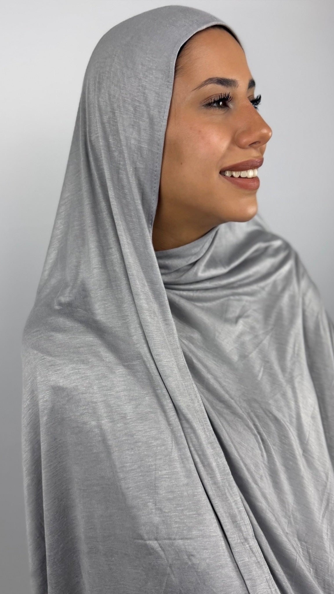 Bambus Premium Jersey Hijab - Light grey