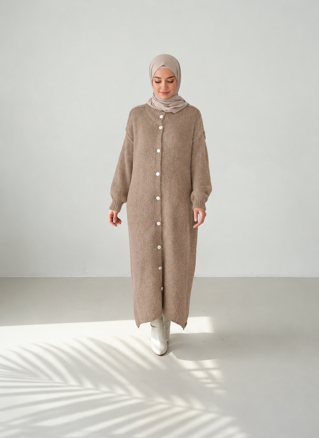 Raha Cardigan Long - Taupe