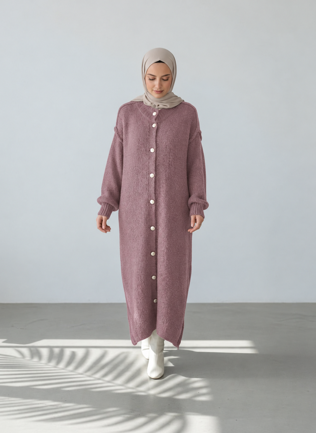Raha Cardigan Long - Rosa