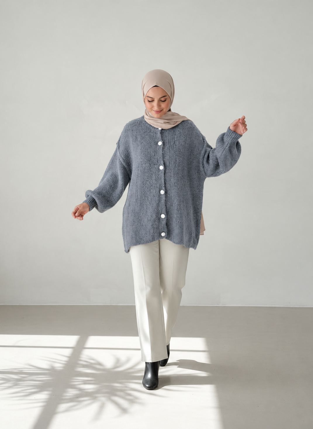 Raha Cardigan Short - Dark Grey
