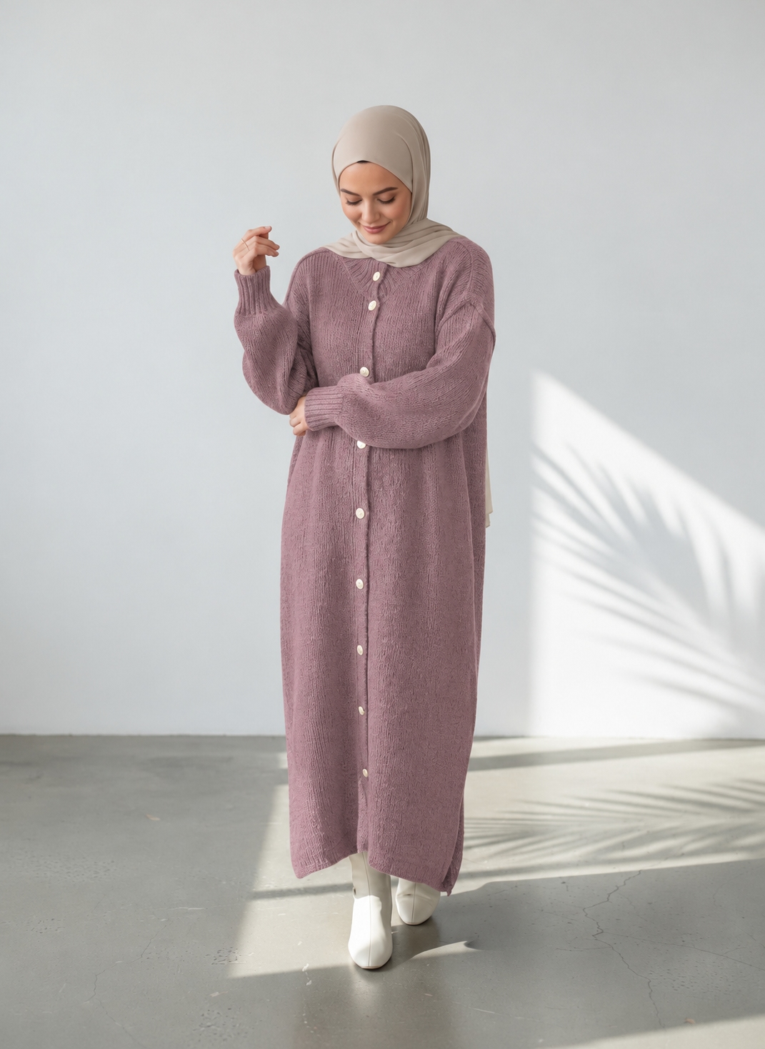 Raha Cardigan Long - Rosa