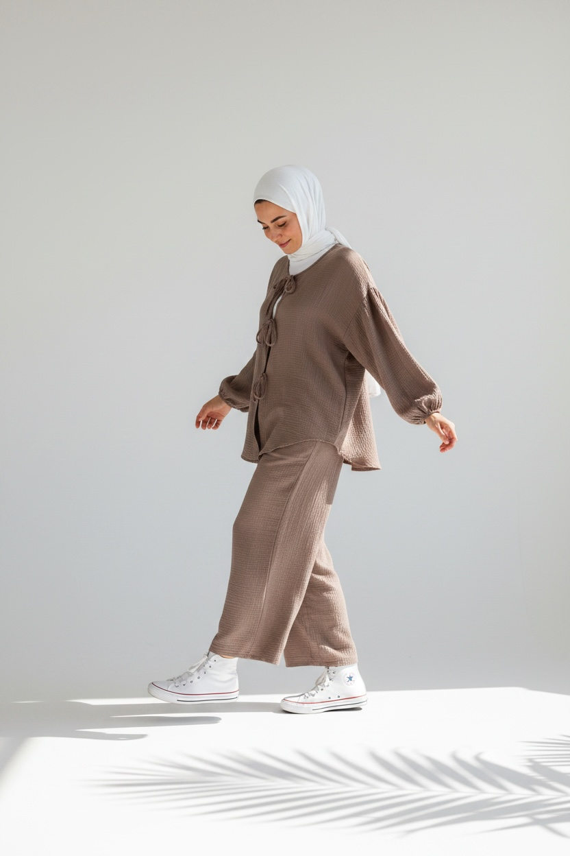 Alia Musselin Set - Taupe