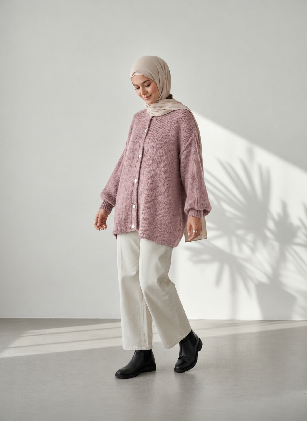 Raha Cardigan Short - Dusty Rose