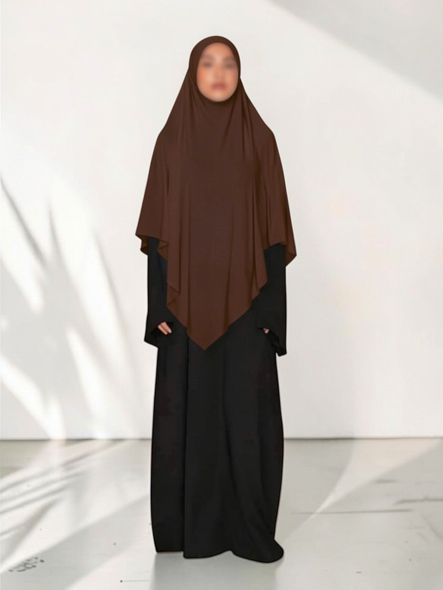 🌿Bamboo Khimar Midi - Coffee