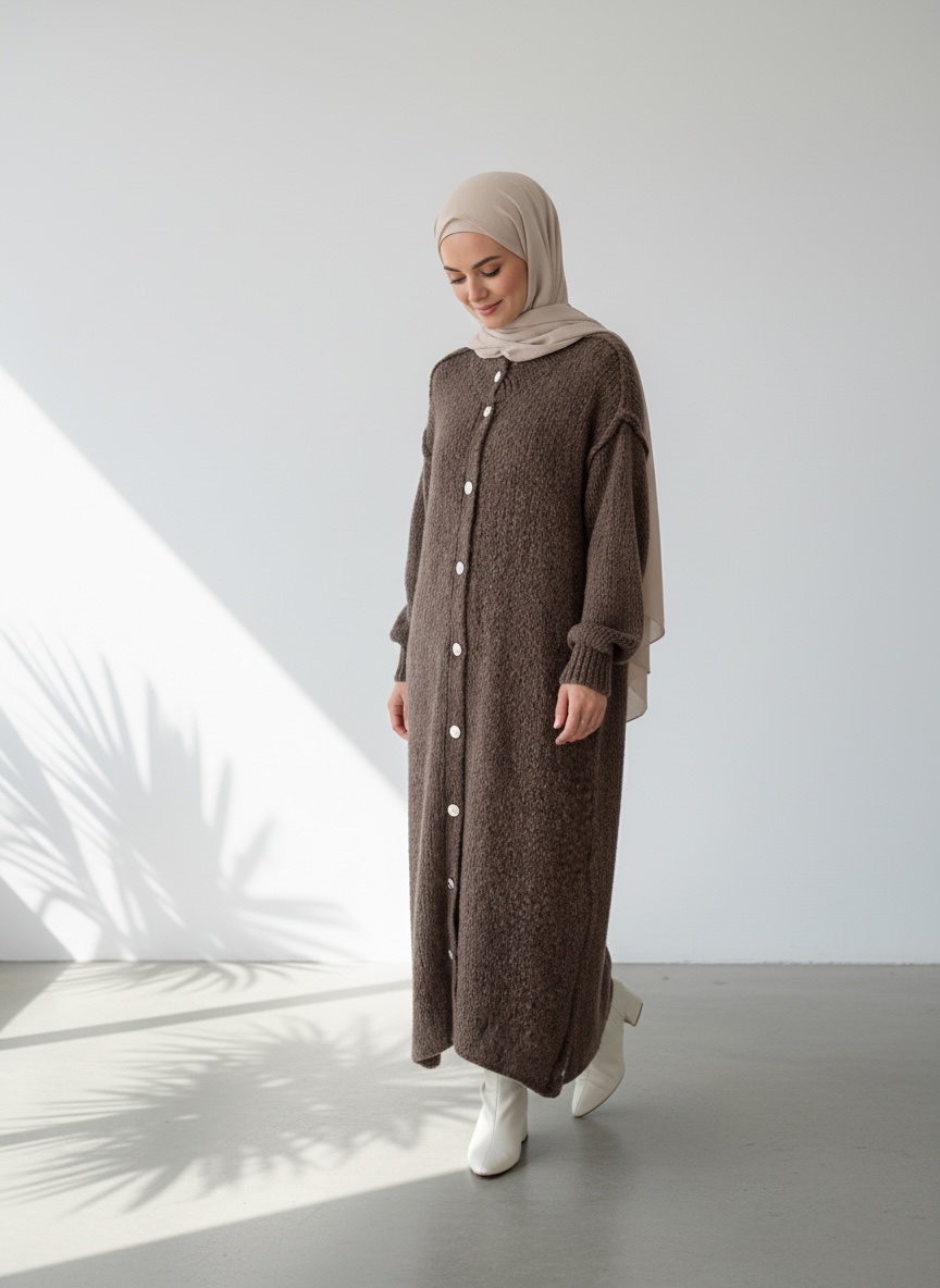 Raha Cardigan Long - Mocca