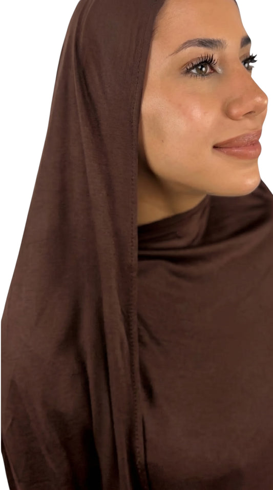 Bambus Touch Premium Jersey Hijab - Chocolate Braun