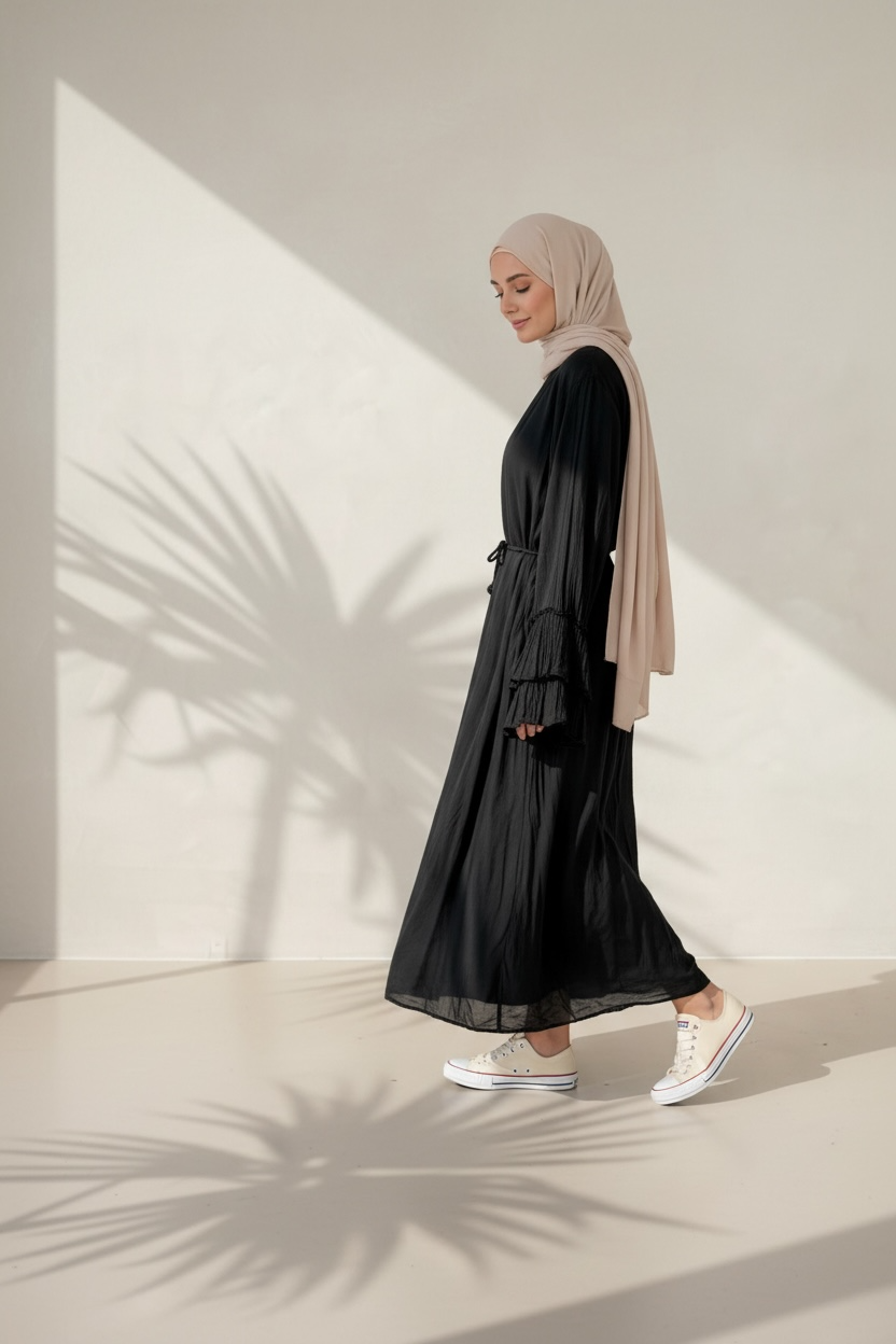 🌿Baumwollkleid Amani - Schwarz