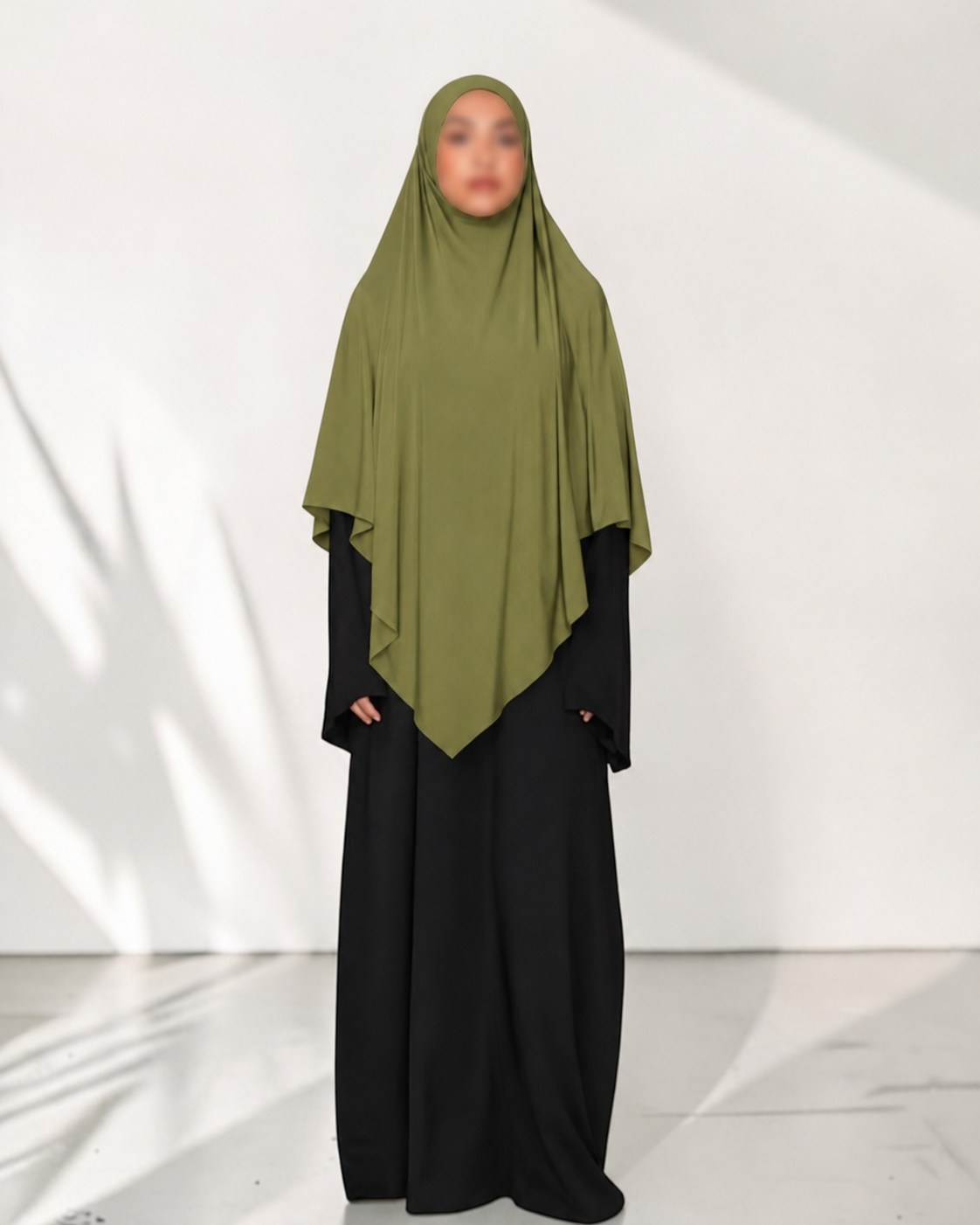 🌿Bamboo Khimar Midi - Khaki