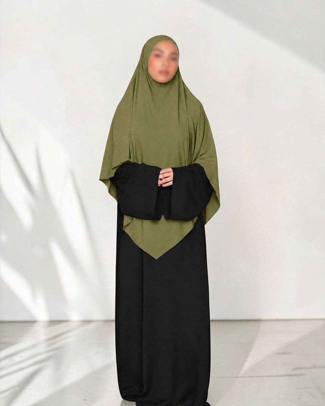 🌿Bamboo Khimar Midi - Khaki