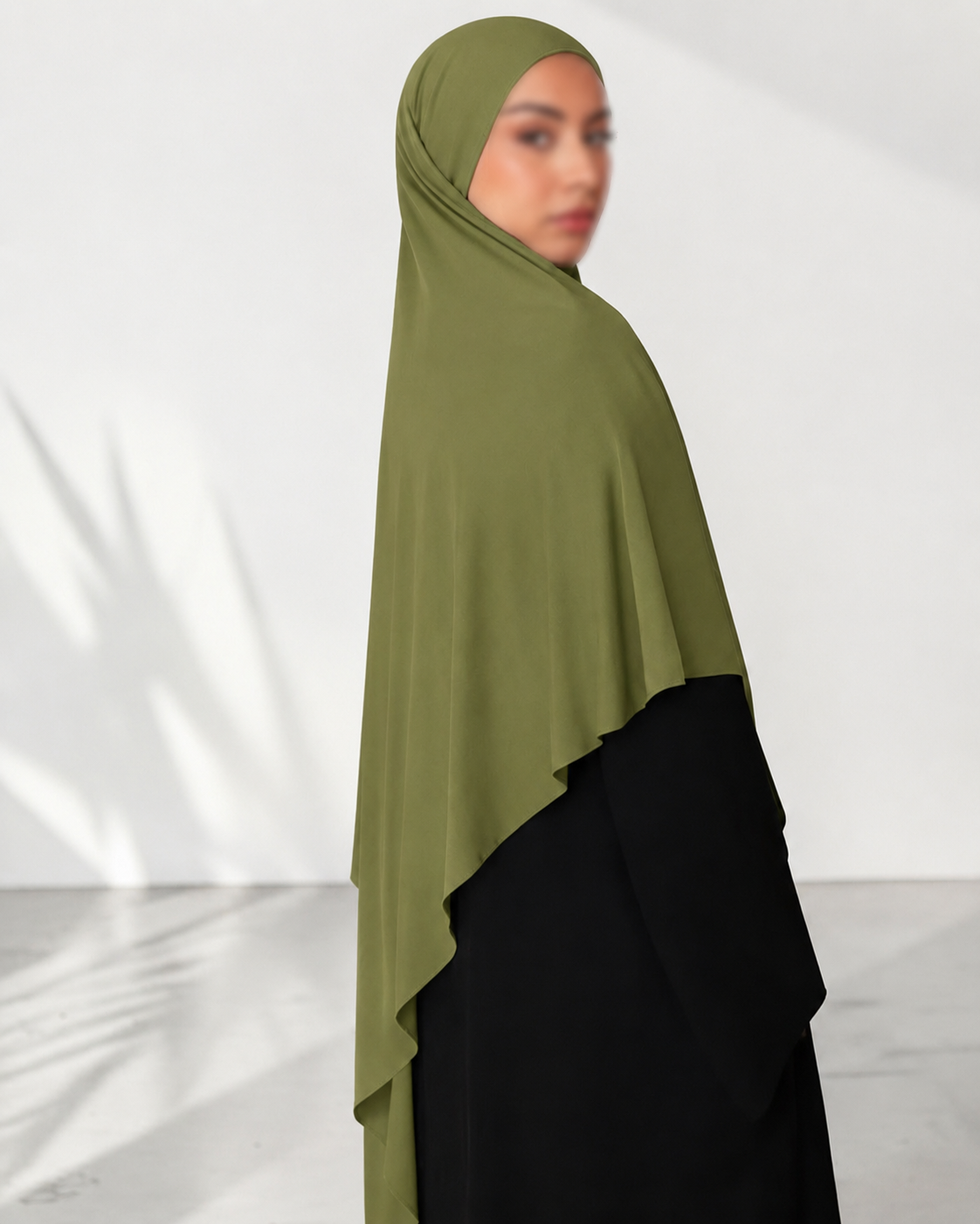 🌿Bamboo Khimar Midi - Khaki