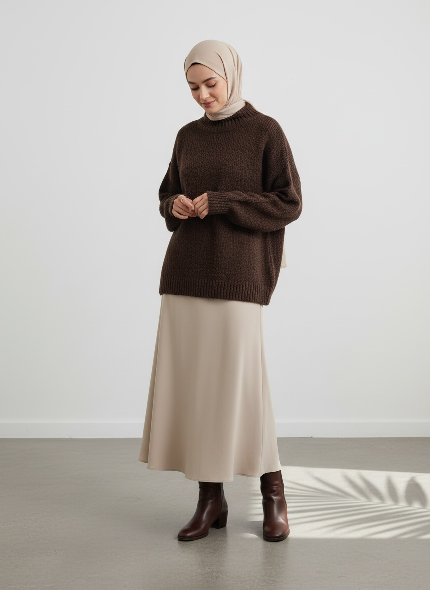 Strickpullover Raha - Dark Coffee