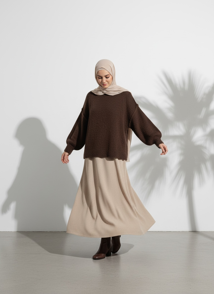 Strickpullover Raha - Dark Coffee
